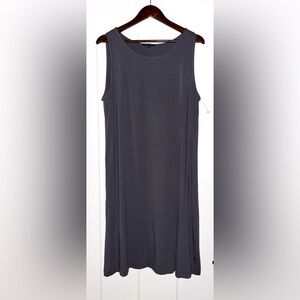 Eileen Fisher Sleeveless Rayon Blend Scoop‎ Neck Jersey Knit Tank Dress Women L